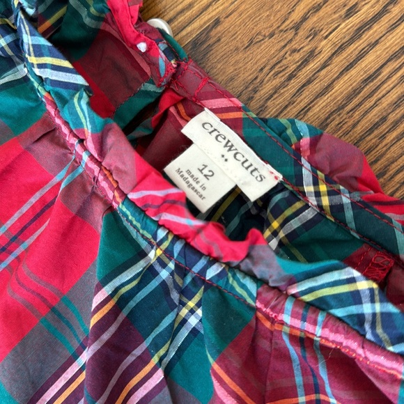 J Crew crewcuts Tartan Plaid Top Holiday 12 ❤️🌿 - Picture 2 of 3